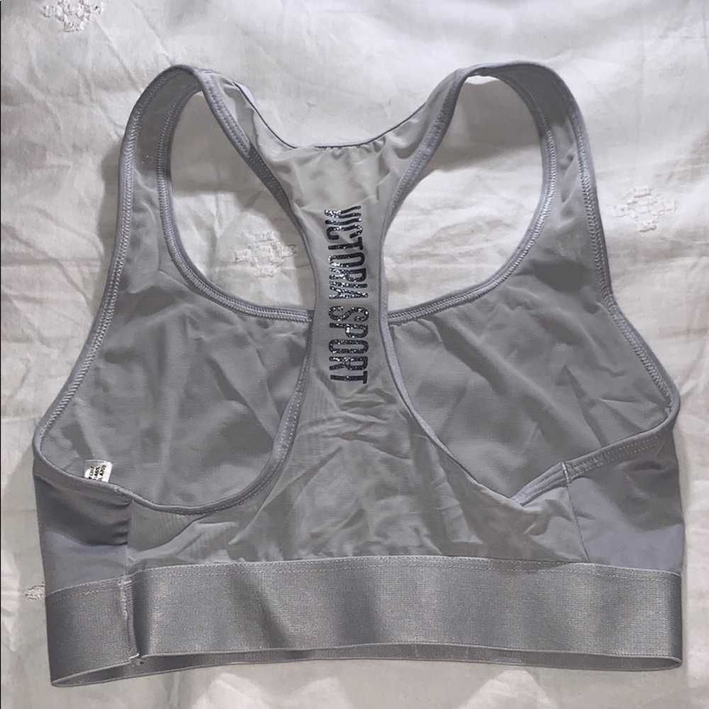 Gray sports bra